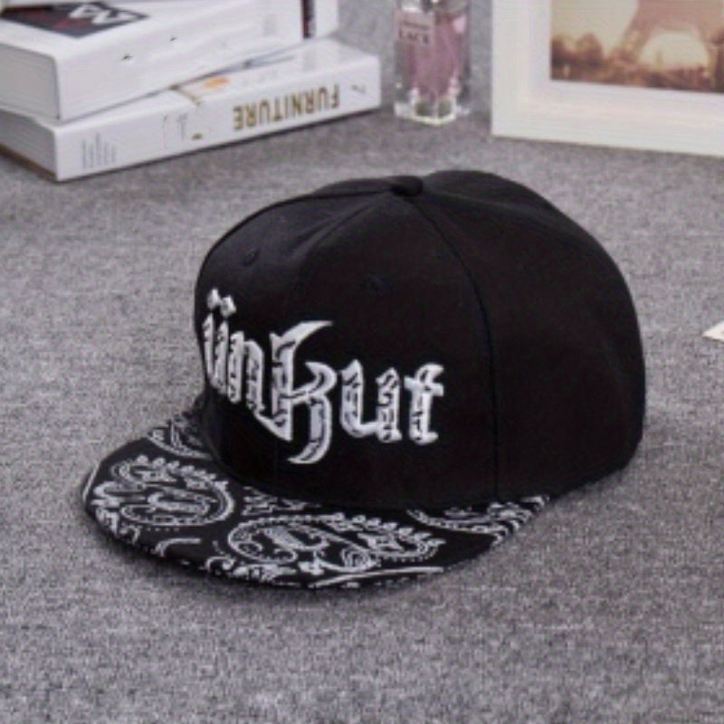 Paisley Print Snapback Hat Gothic Embroidery Baseball Cap Sunshade Dad Hat