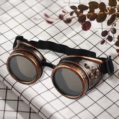 Vintage Steampunk Glasses Dress With Riding Goggles