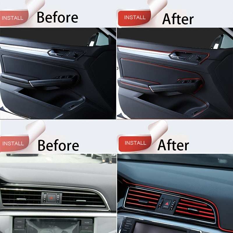 Flexible Car Moulding Decoration Strips 16ft 5m PVC Interior Auto Trim