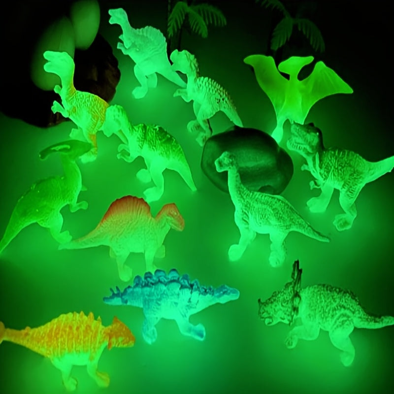 Glow in Dark Dinosaur Toy Set PVC Model Mini Gift