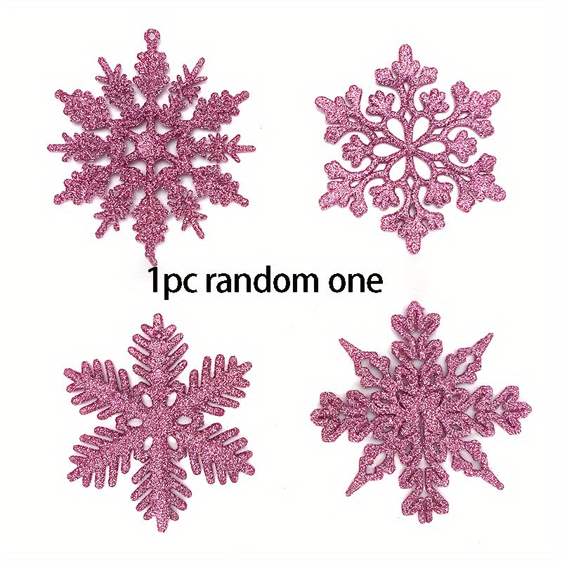 Snowflakes Christmas Decorations Glitter Powder Hanging Snowflake Decorations