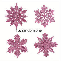 Snowflakes Christmas Decorations Glitter Powder Hanging Snowflake Decorations
