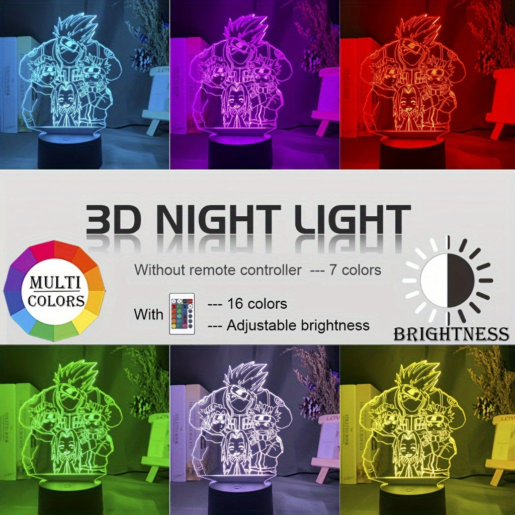 LED 3D Night Lights Acrylic Touch Lights for Bedroom Table Lamps