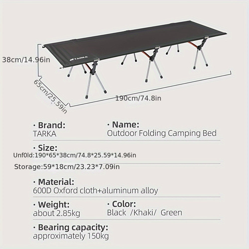 TARKA Portable Folding Bed Lightweight Single Bed For Travel Camping