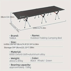 TARKA Portable Folding Bed Lightweight Single Bed For Travel Camping