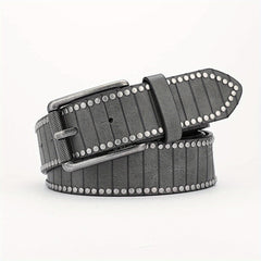 Alloy Pin Buckle PU Striped Belt for Men