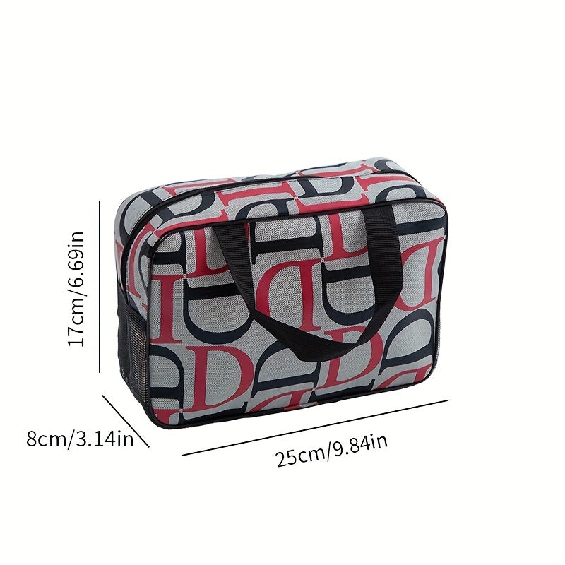Letter Pattern Toiletry Bag Large Capacity Cosmetic Bag Makeup Storage Bag