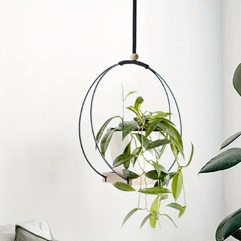 Iron Ring Flower Wreath Wall Hanging Flower Pot