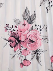  Floral Print High Rise Pleated Maxi Skirt