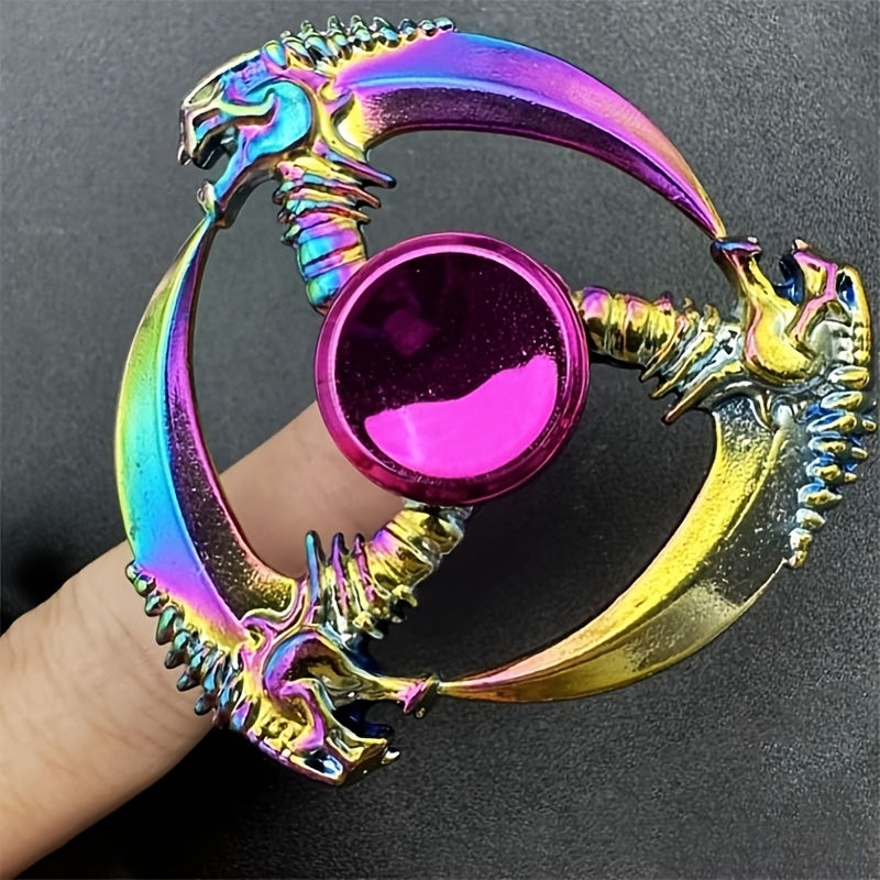 Colorful Sickle Shaped Metal Spinner Toy for Kids
