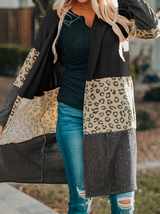  Leopard Print Long Sleeve Cardigan
