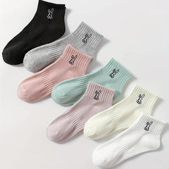 Bunny Pattern Socks - Women's Short Stockings
