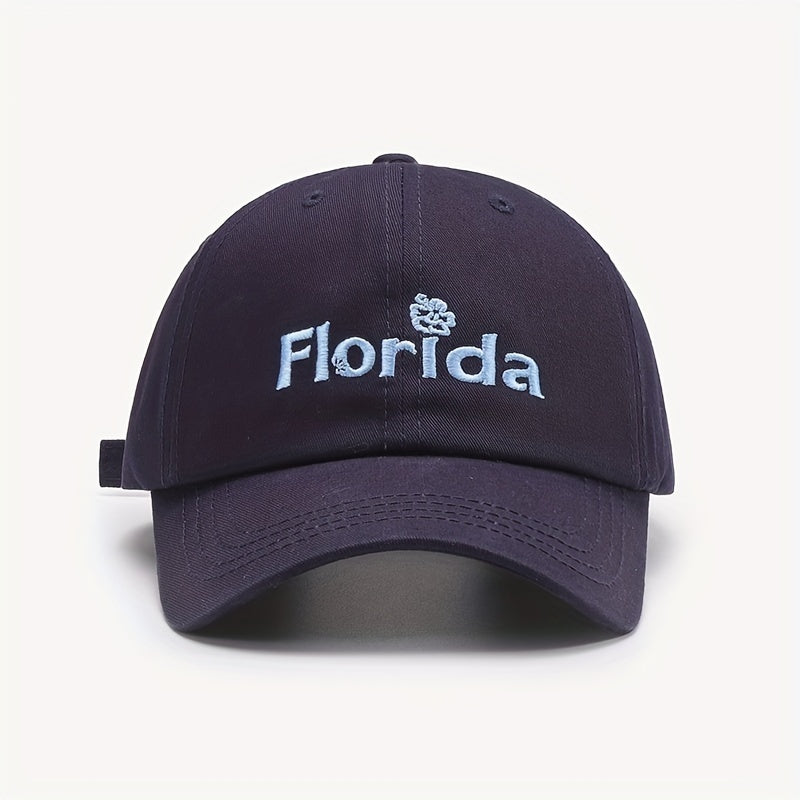 Men's Embroidered Sunscreen Outdoor Hat with Curved Brim