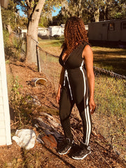 Striped Sleeveless Bodycon Jumpsuit