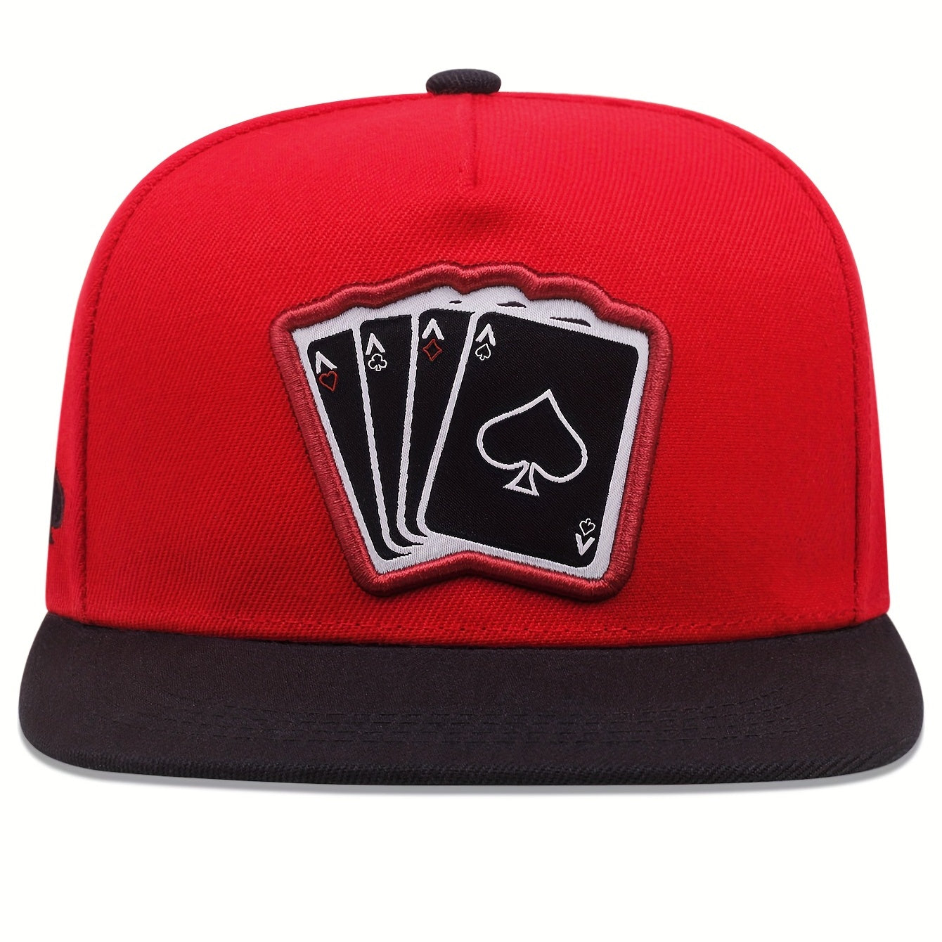 Unisex Sunshade Baseball Cap With PlayingCard Embroidery