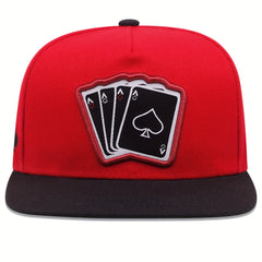 Unisex Sunshade Baseball Cap With PlayingCard Embroidery