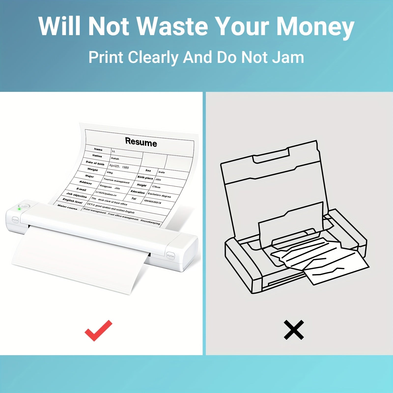Thermal Printer Paper 8.5x11 Letter Size 100 Sheets