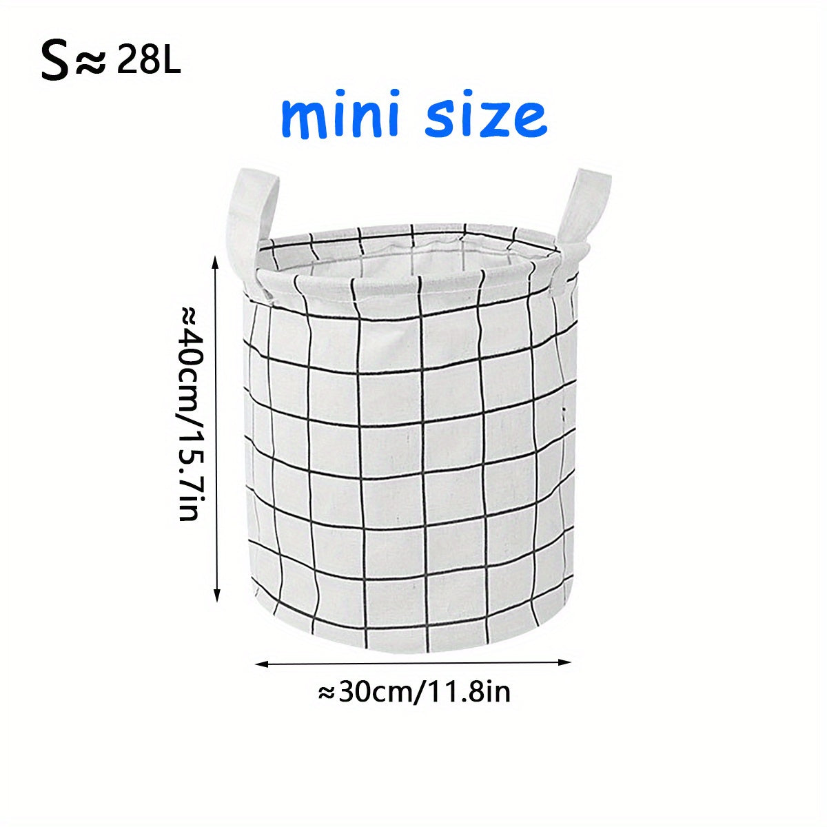 Fabric Cotton Linen Clothes Basket Waterproof Storage Plaid Design