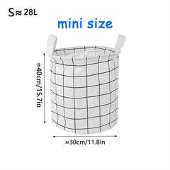 Fabric Cotton Linen Clothes Basket Waterproof Storage Plaid Design