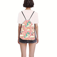 Unicorn Pattern Drawstring Sackpack Lightweight Backpack