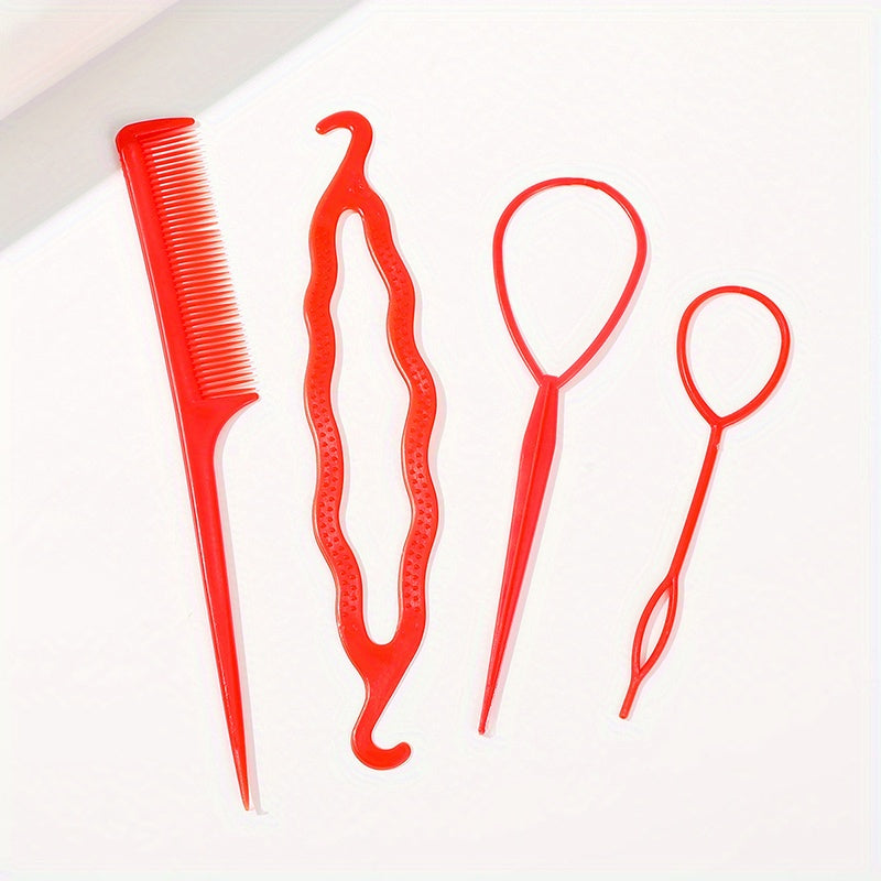 Hair Styling Set Comb Loop Braid Accessories Ponytail Maker Hairpin DIY Tools