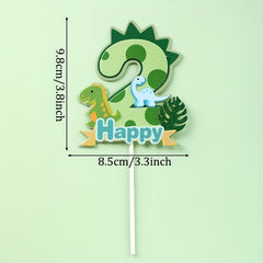 Green Dinosaur Cake Topper for Kids' Birthdays