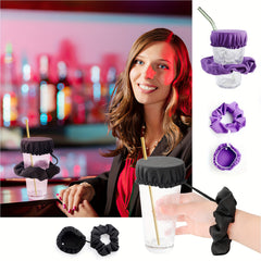 Drink Cover Scrunchies Reusable Washable for Party Club Use