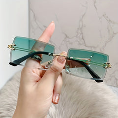 Gradient Women Metal Sunglasses Stylish Outdoor Sunshade Driving Eyeglasses
