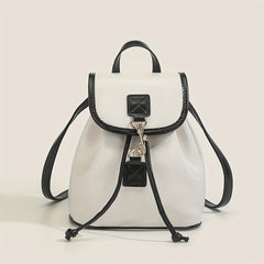 Colorblock Stylish Backpack Drawstring Rucksack Women's Travel Bag