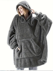 Hooded Fuzzy Lounge Robe with Pockets Women's Loungewear