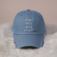Letters Embroidery Baseball Cap Outdoor Adjustable Hat For Women