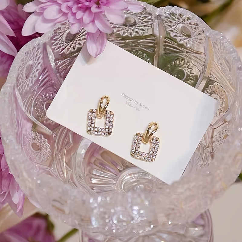 Acoustic Flash Square Hollow Earrings