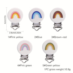 Colorful Rainbow Pacifier Clip for Babies 0-24 Months