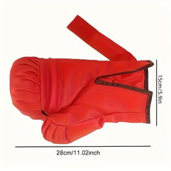 1 Pair Red Boxing Gloves PU Leather Comfortable Boxing Gloves For Punching Train