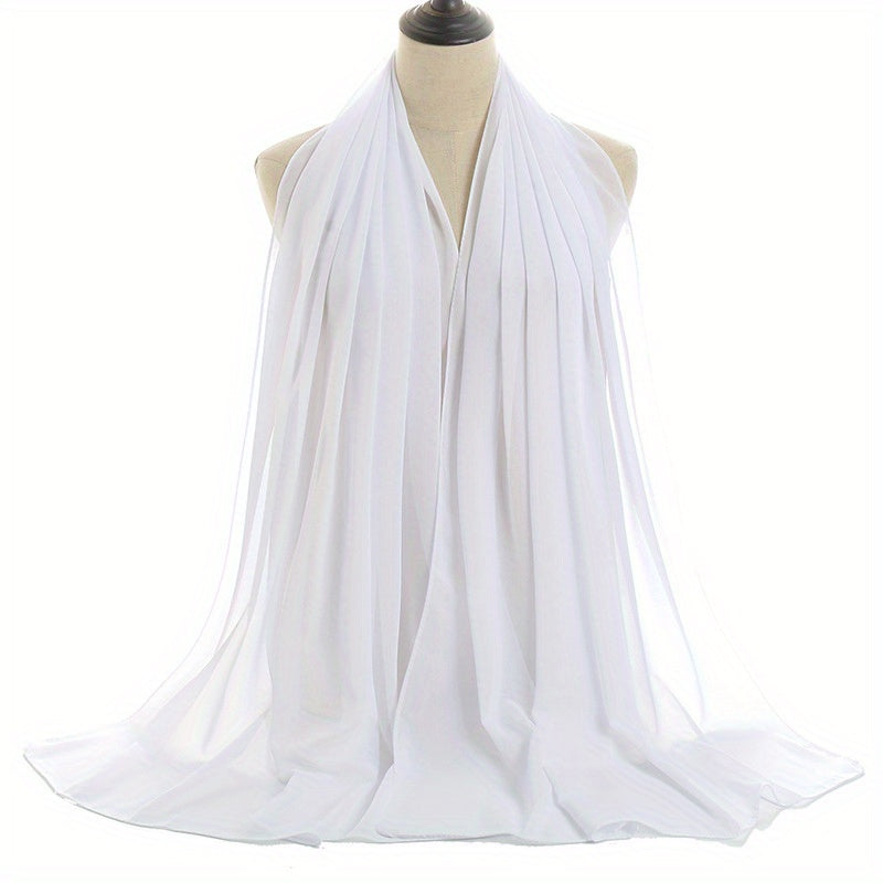 Chiffon Hijab Head Scarf Solid Shawl Classic Turban Scarves Large