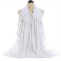 Chiffon Hijab Head Scarf Solid Shawl Classic Turban Scarves Large