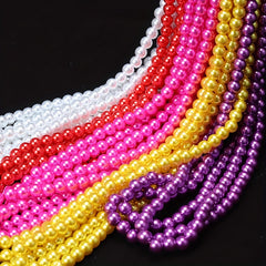 100pcs 6mm Colorful Pearls Acrylic Spacer Beads For Jewelry Making