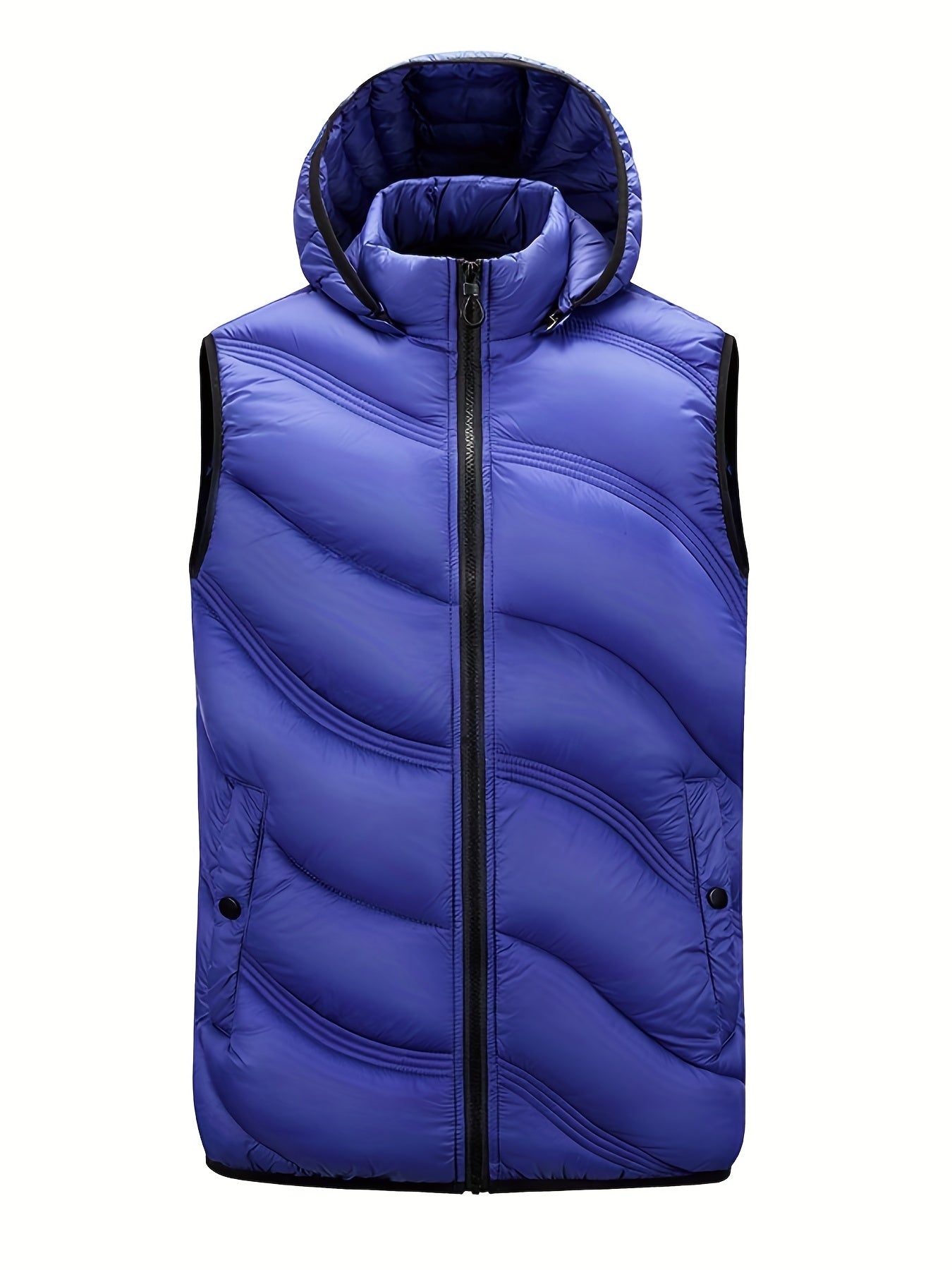 Men's Warm Hooded Vest Zip Up Casual Fall Winter