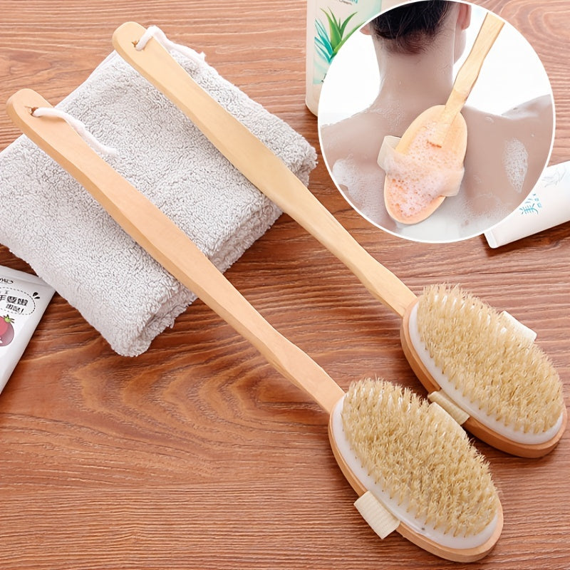 Detachable Long Handle Body Rubbing Shower Brush - Exfoliating Tool