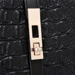 Crocodile Pattern Handbag Set Tote Bag Crossbody Satchel Purse Wristlet Clutch