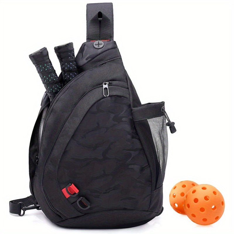 Adjustable Pickleball Sling Bag with Water Bottle Holder