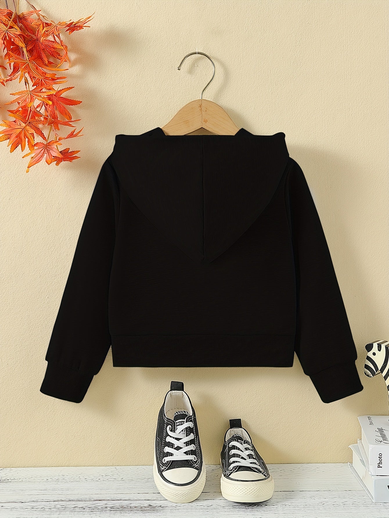 Girls' Basic Hoodie Tops Long Sleeve Zipper Sweatshirt With Pockets