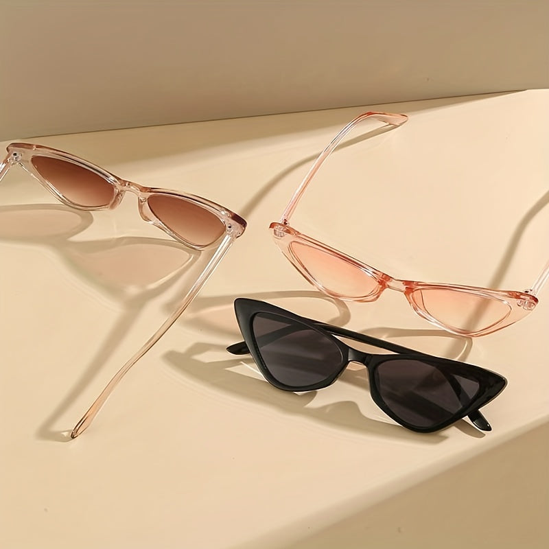3 Pairs Triangle Cat Eye Sunglasses UV400 Sun Shades for Travel
