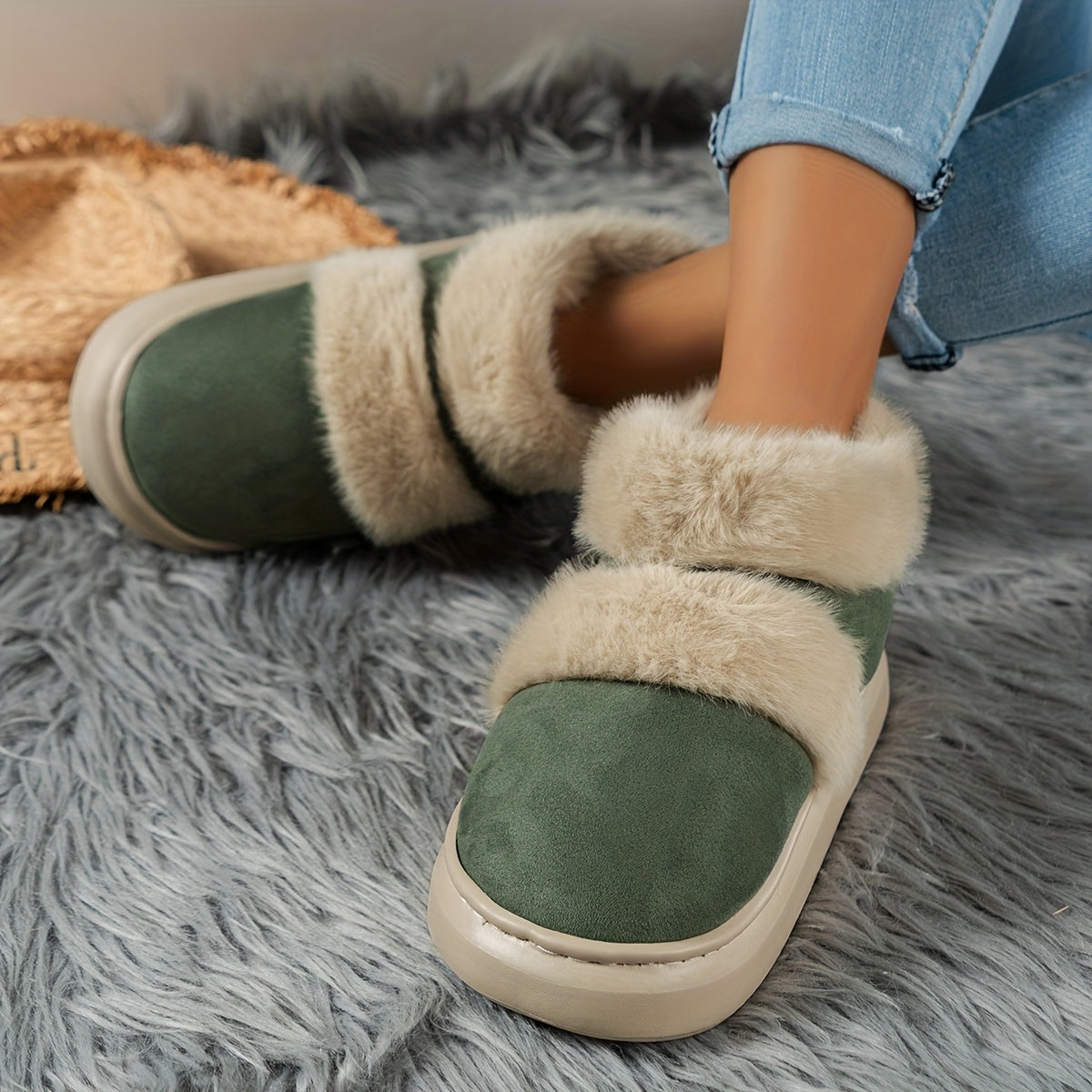 Thermal Lined Faux Suede Snow Boots for Women