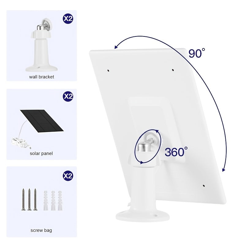 2 Packs 6V Solar Panel for Security Camera IP65 Waterproof