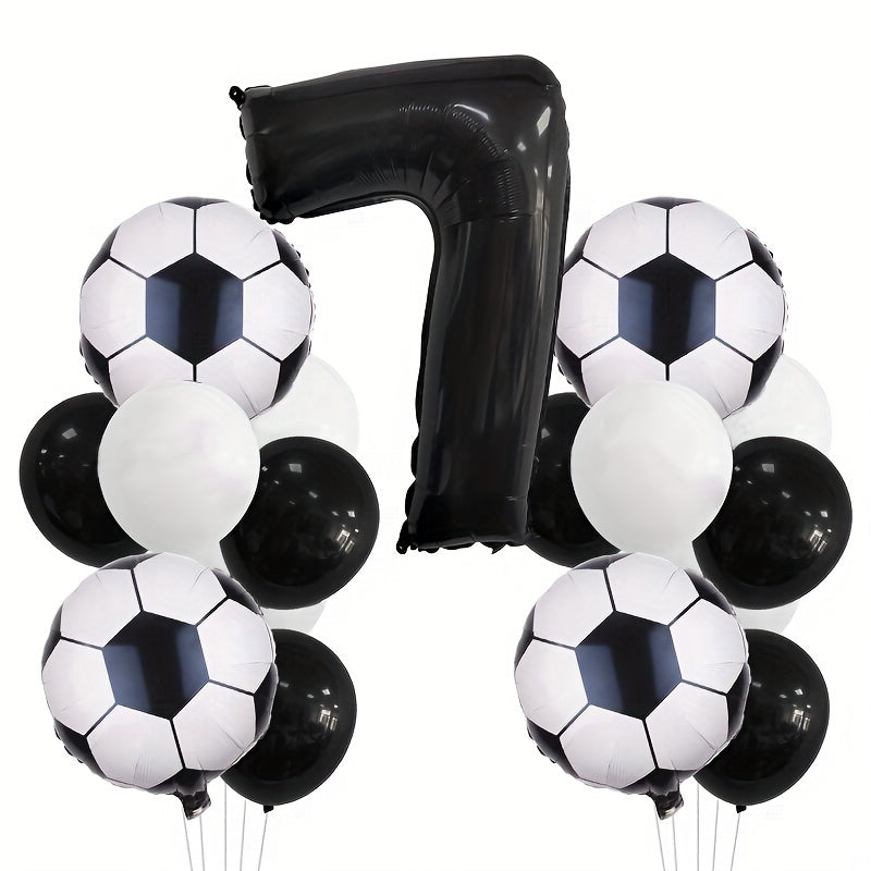 17pcs Football Theme Kids Birthday Party Decor Set