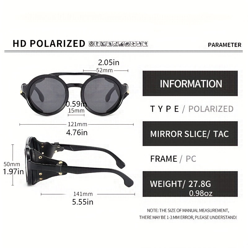 Vintage Round Frame Steampunk Sunglasses UV400