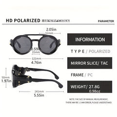 Vintage Round Frame Steampunk Sunglasses UV400