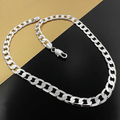 925 Silver Men's Necklace 12MM Cuban Chain 18-30 In