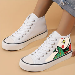 Christmas Snowman Print Canvas Sneakers